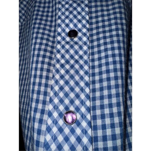 Vintage VTG Men’s Wrangler Purple Pearl Snap Size XL 17-36 Single Needle Tailori - Picture 3 of 5